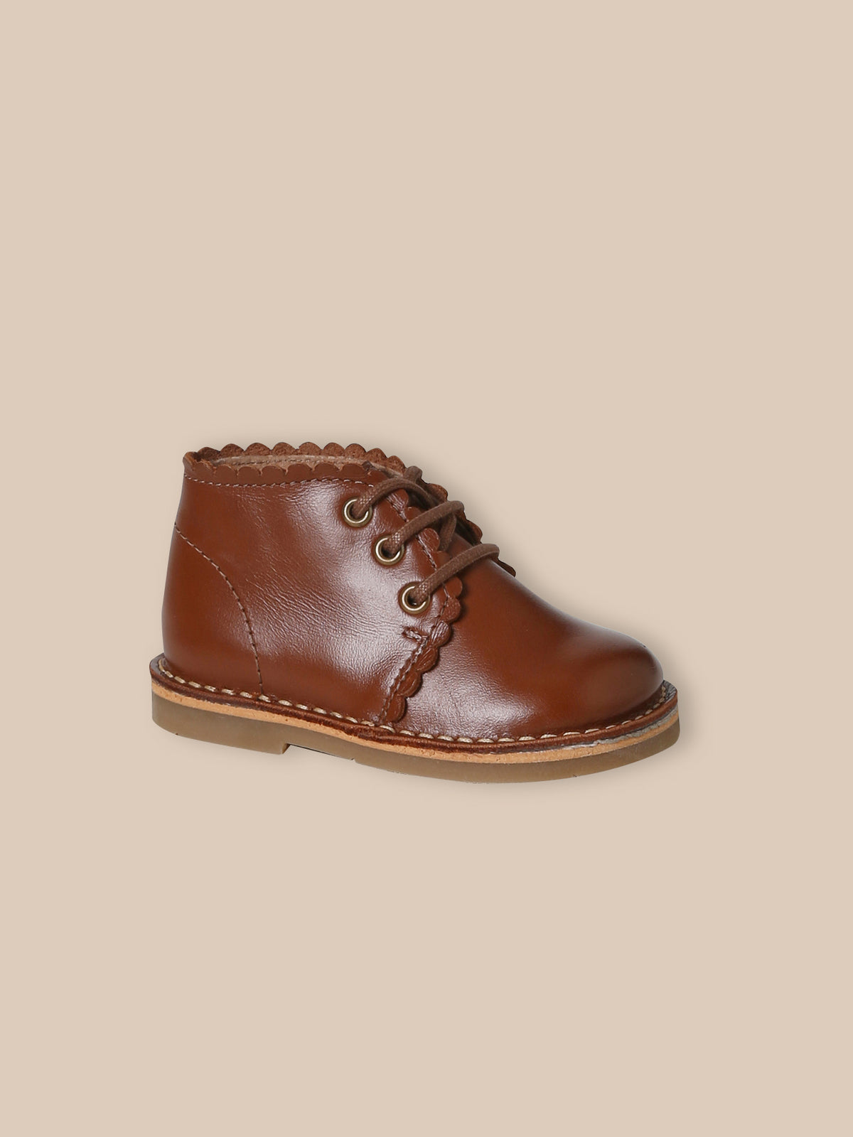 Baby's scalloped leather ankle boots