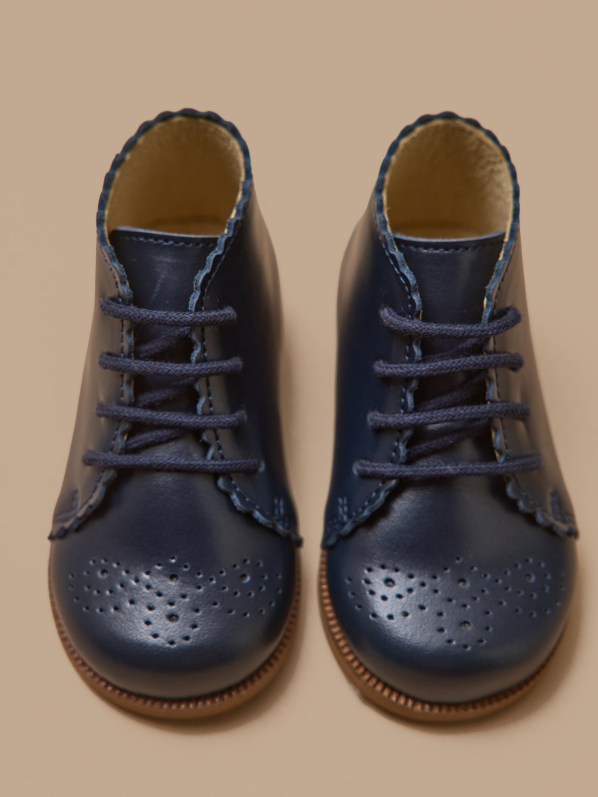 Bottines bout fleuri cuir bébé