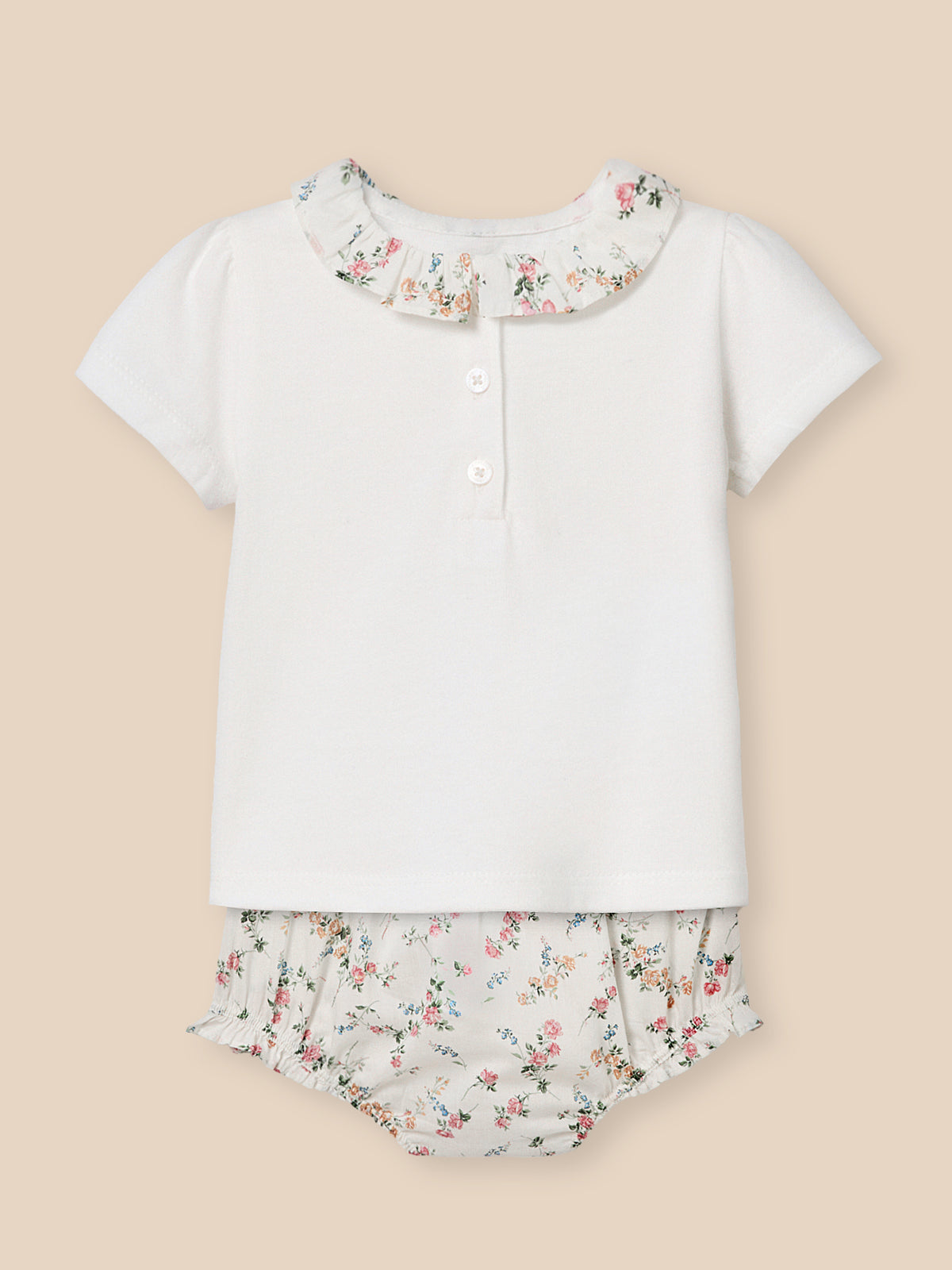 Ensemble T-shirt et bloomer en tissu liberty Bébé