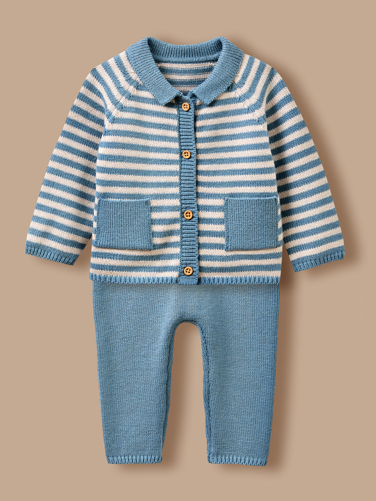 Ensemble en tricot rayé Bébé