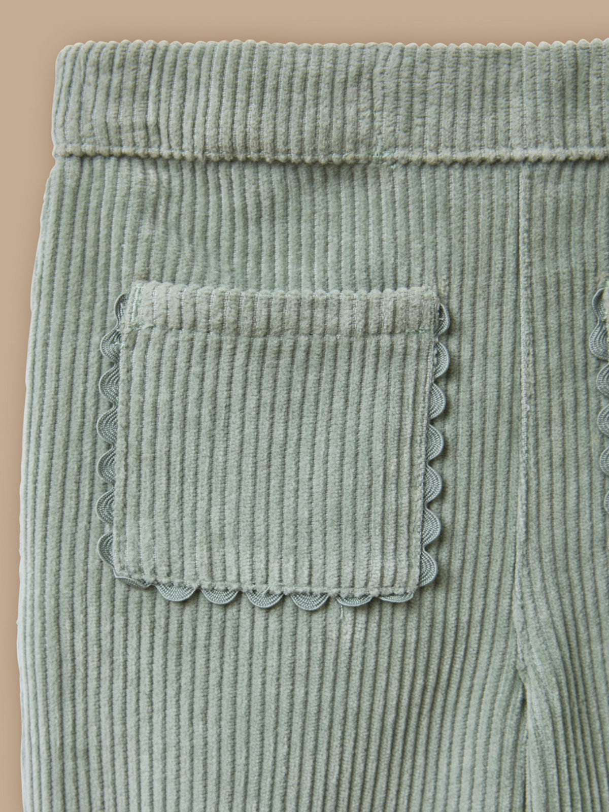 Scalloped velvet trousers for babies
