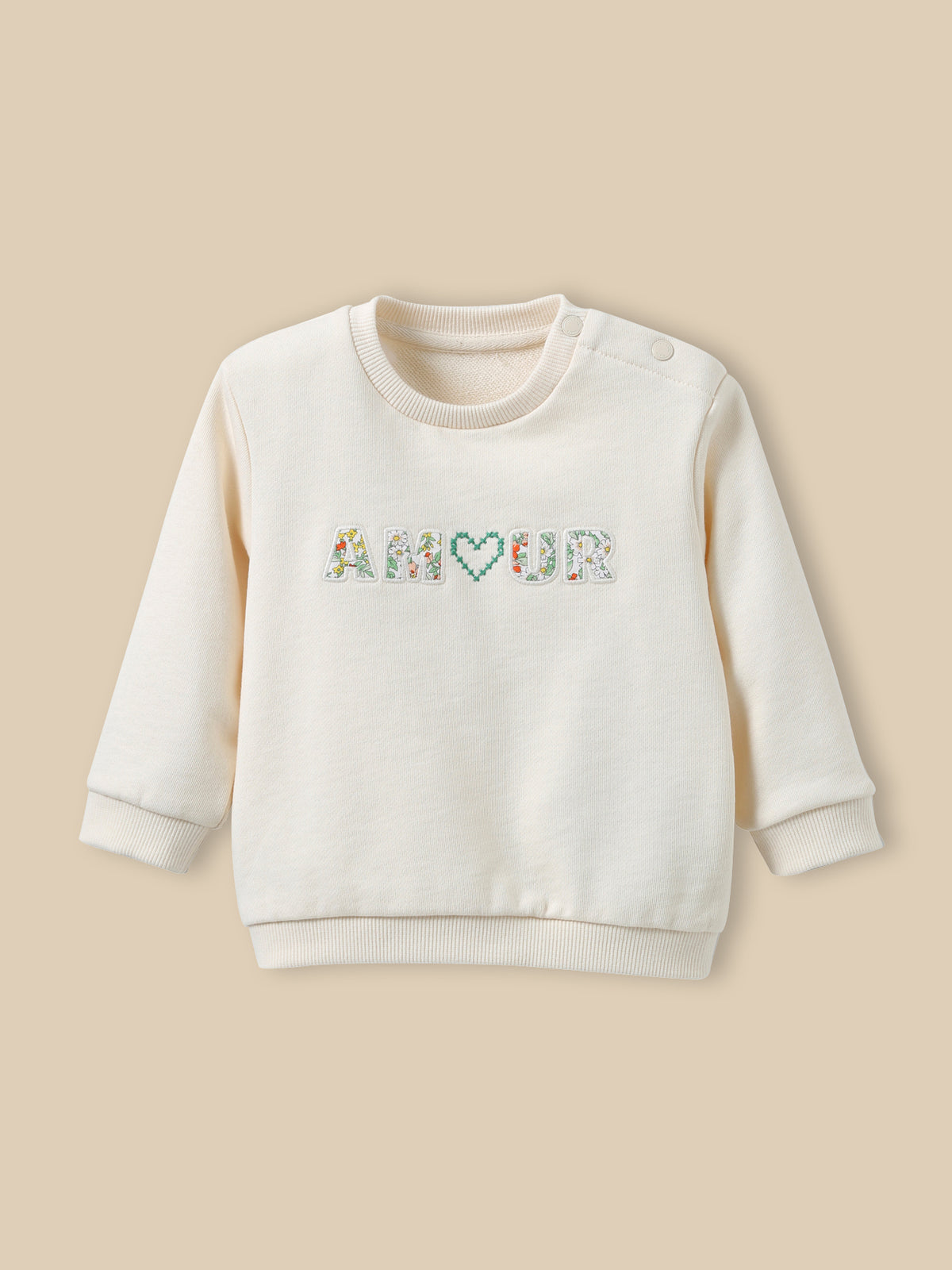Sweat lettres en tissu Liberty Bébé - Coton biologique