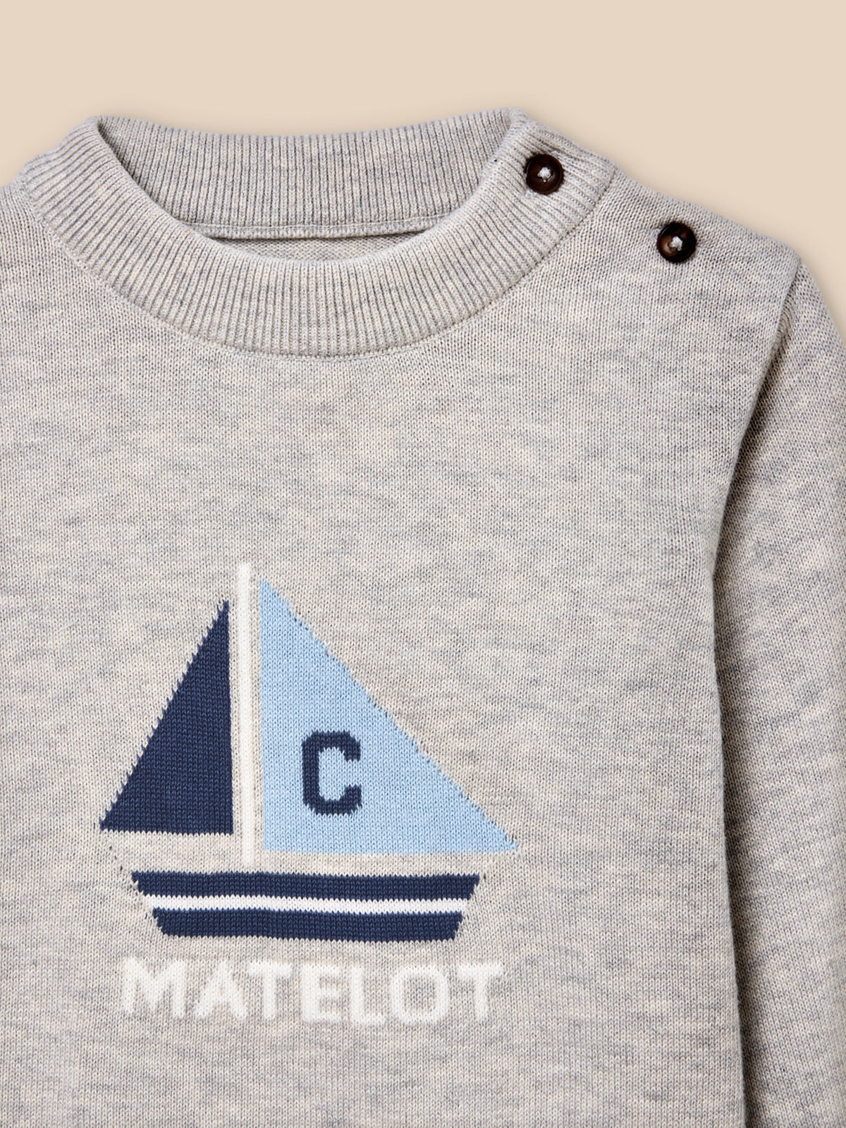 Organic cotton and wool baby jumper