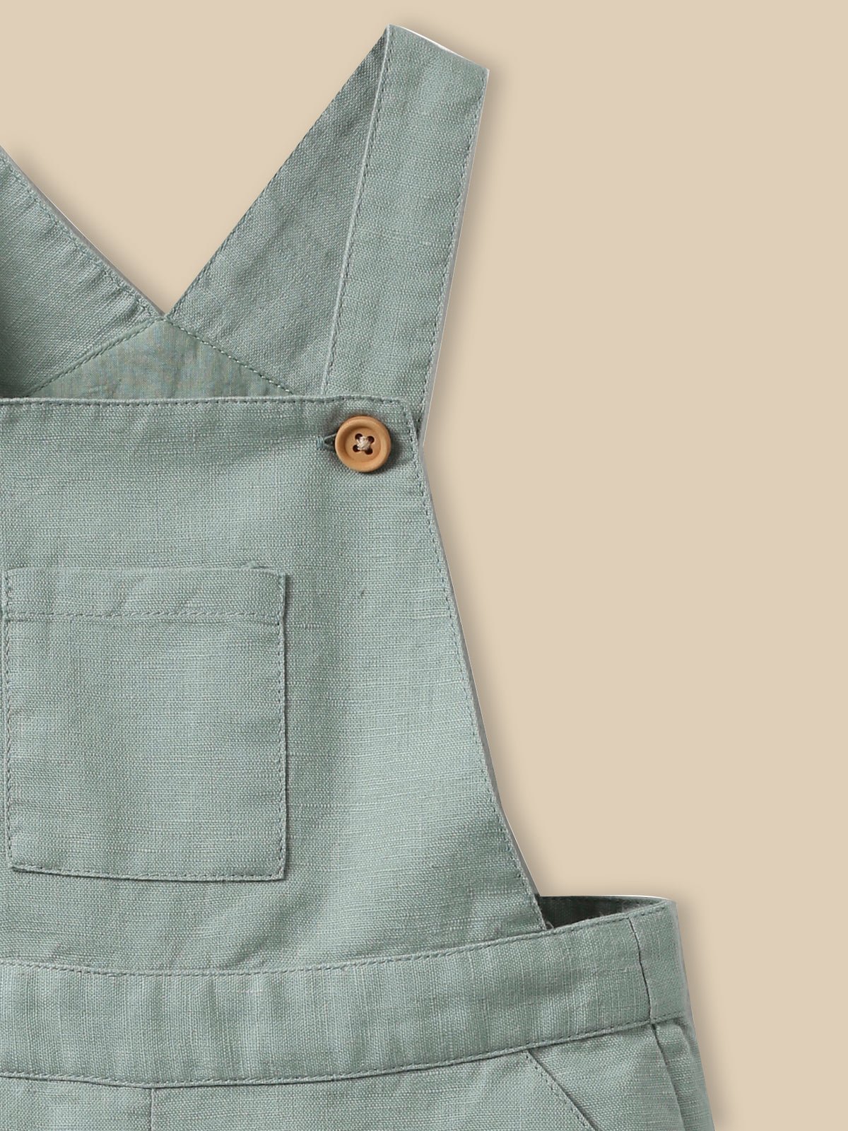Baby's short linen and cotton dungarees