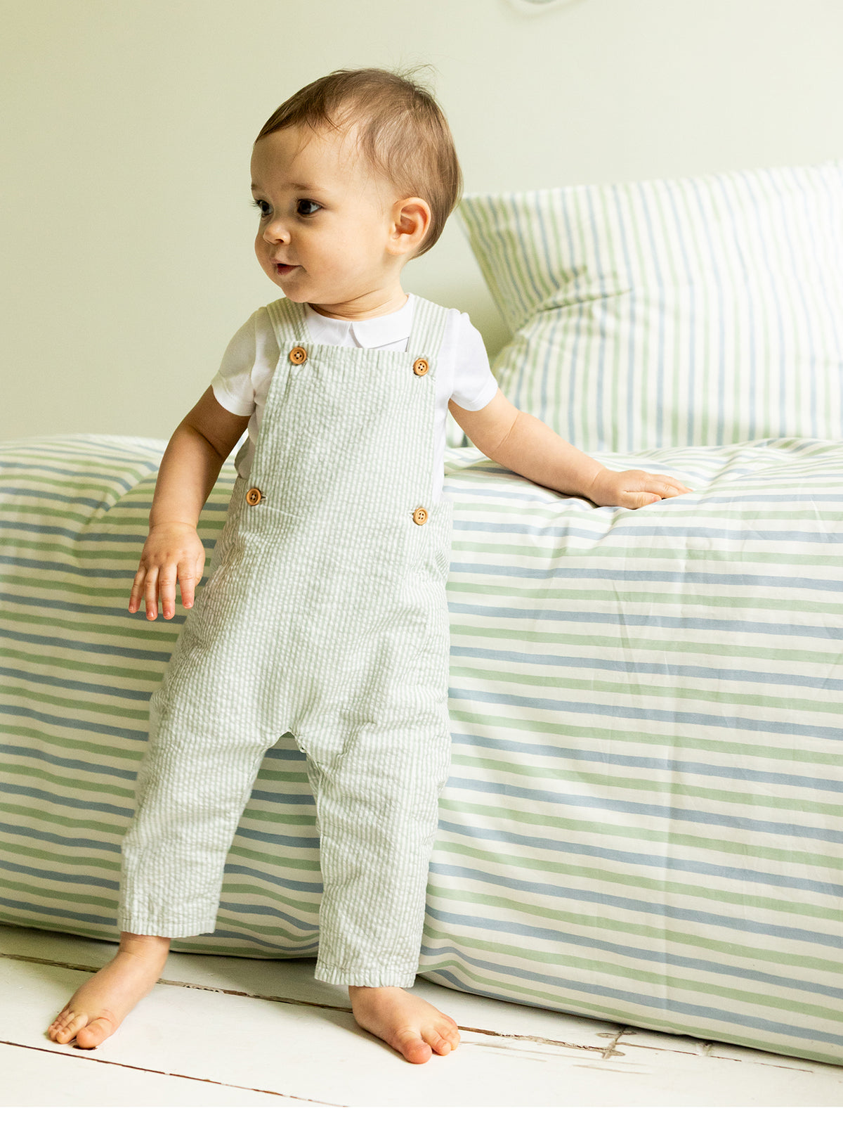 Salopette en seersucker Bébé
