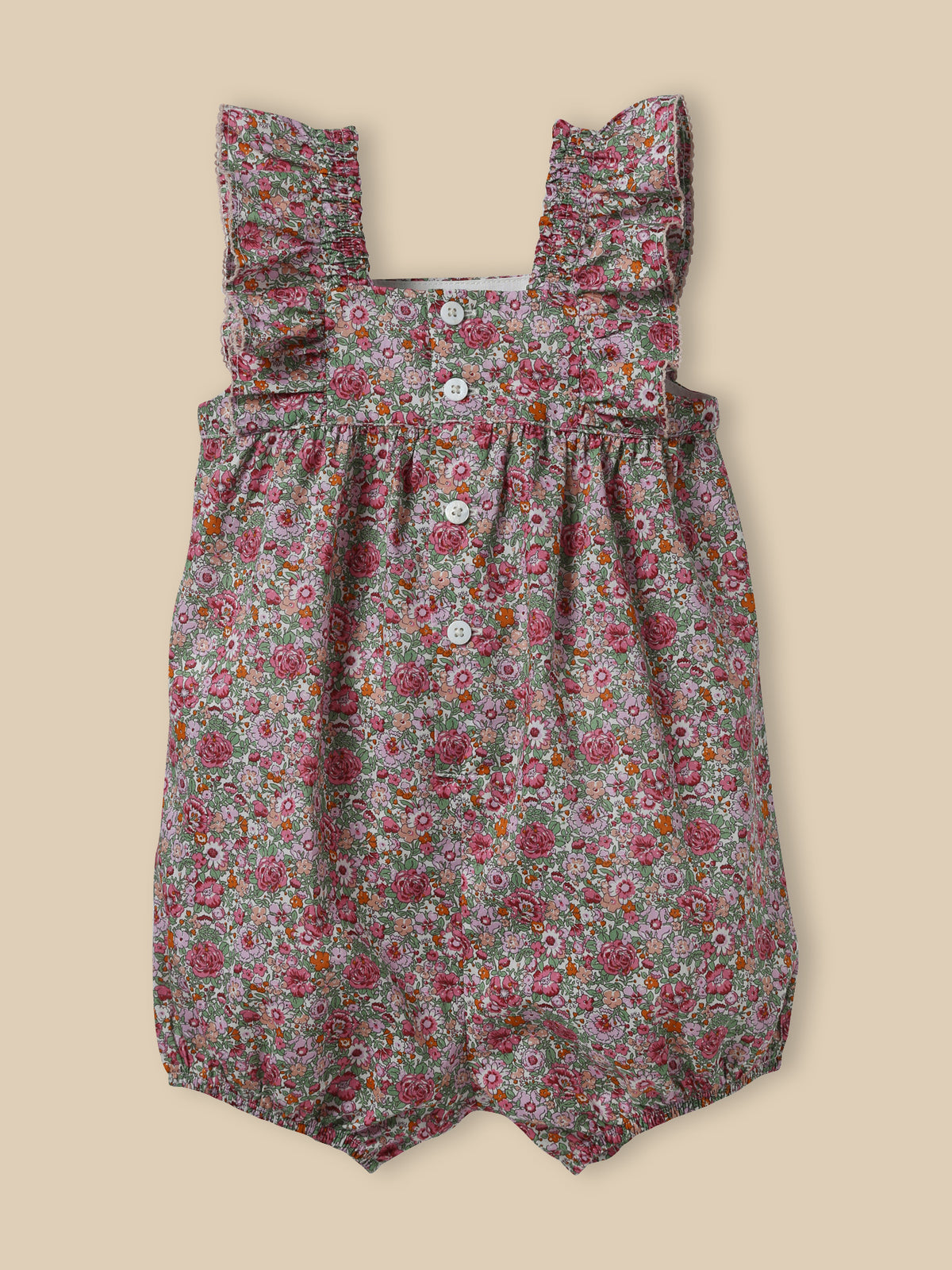 Baby's jumpsuit with bloomers made with Liberty fabric
