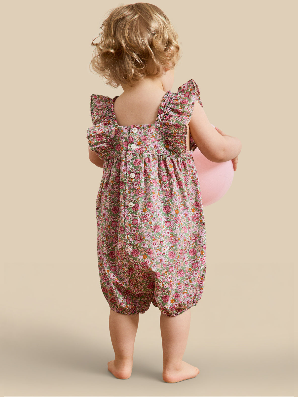 Baby's jumpsuit with bloomers made with Liberty fabric