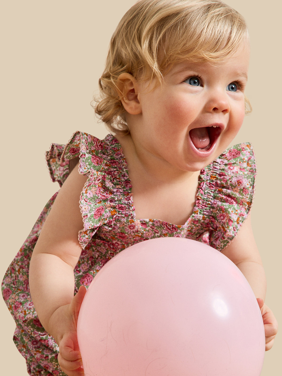 Baby's jumpsuit with bloomers made with Liberty fabric