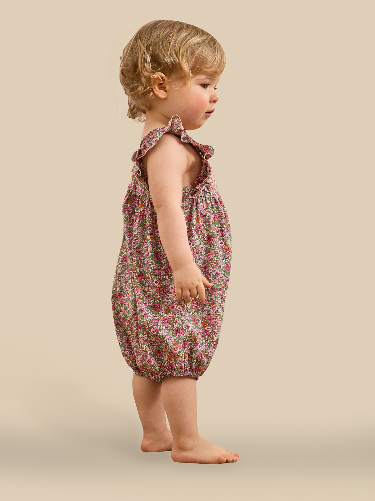 Baby's jumpsuit with bloomers made with Liberty fabric