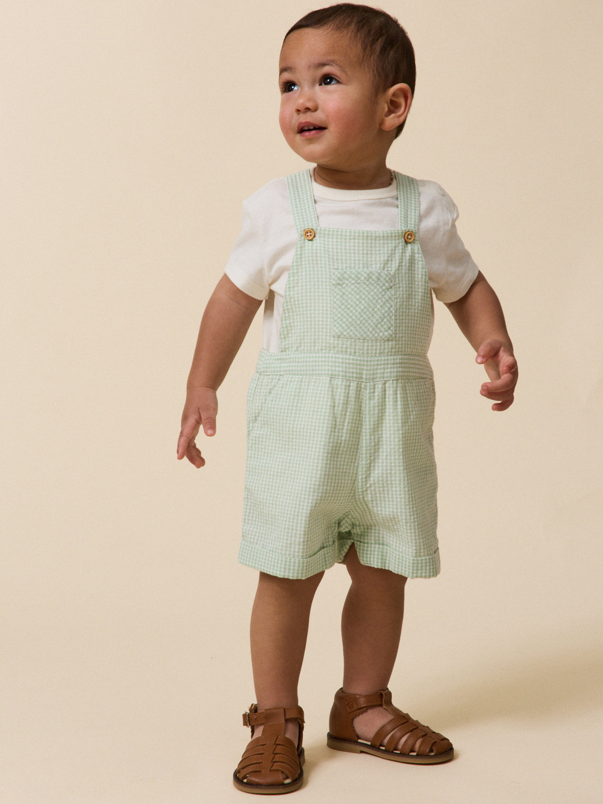 Salopette courte vichy Bébé