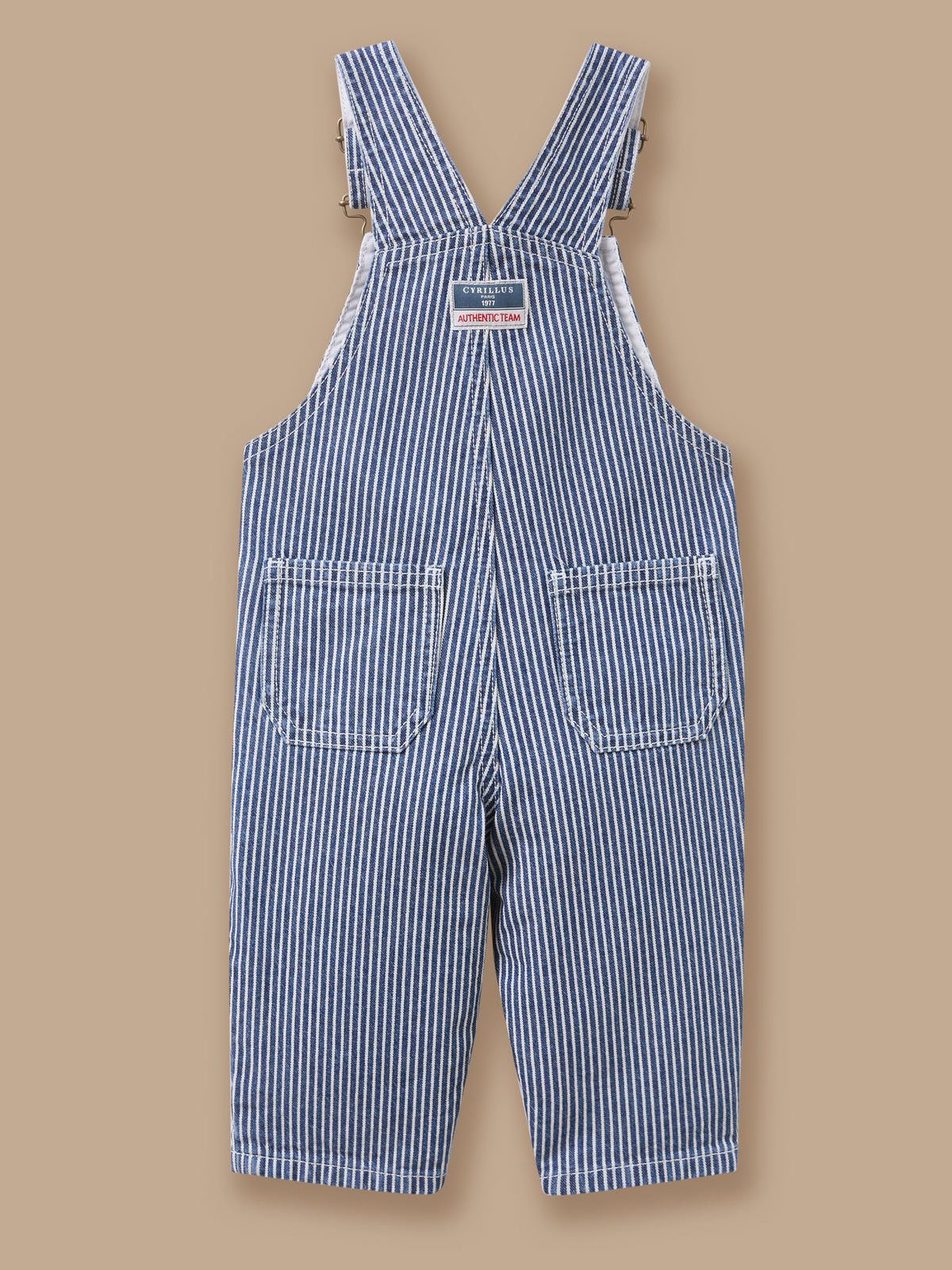 Striped baby dungarees