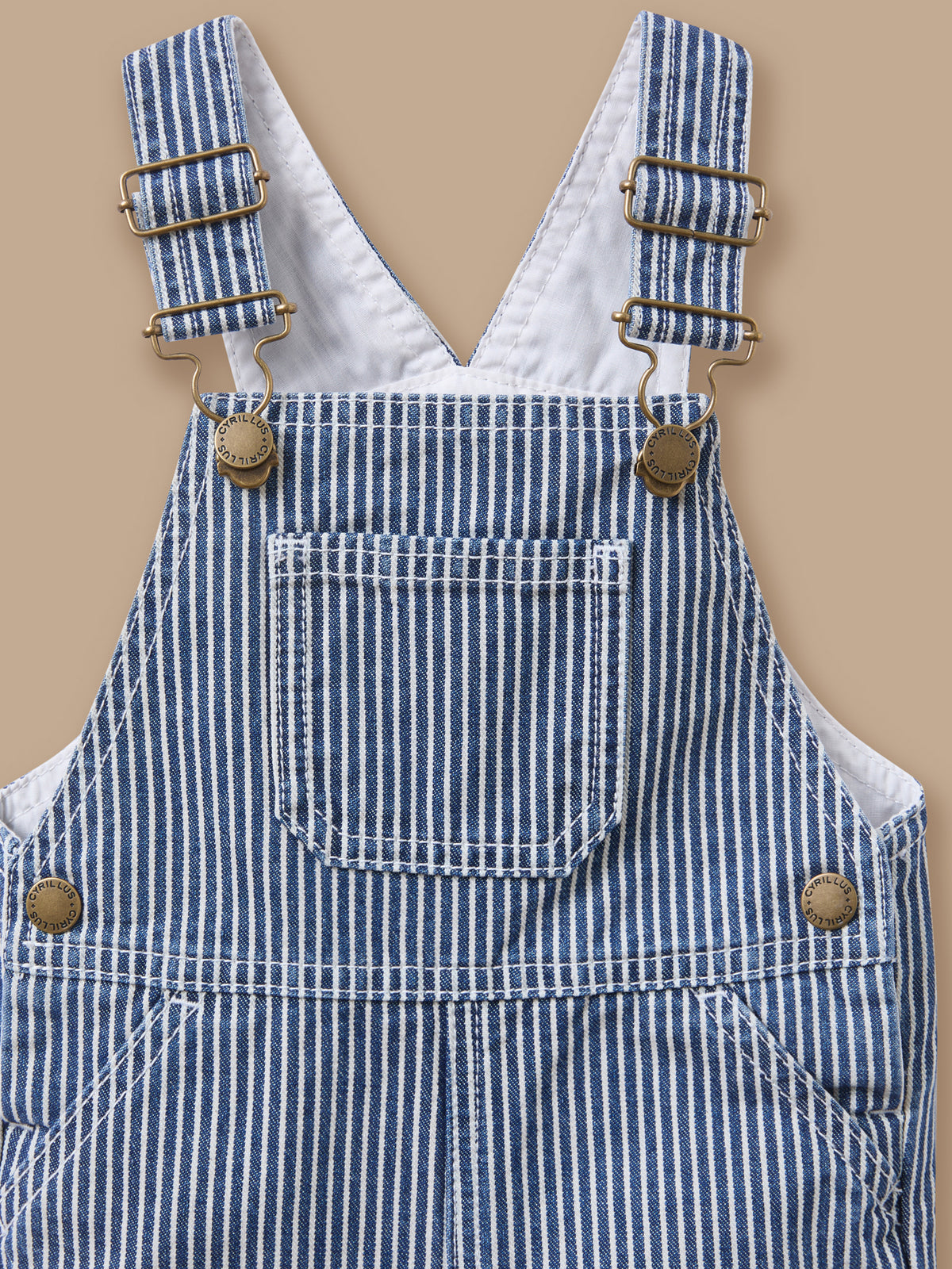 Striped baby dungarees