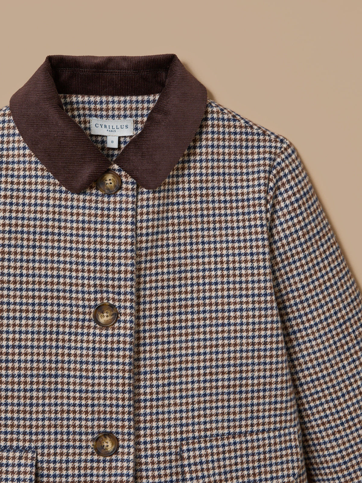 Manteau pied de poule Fille