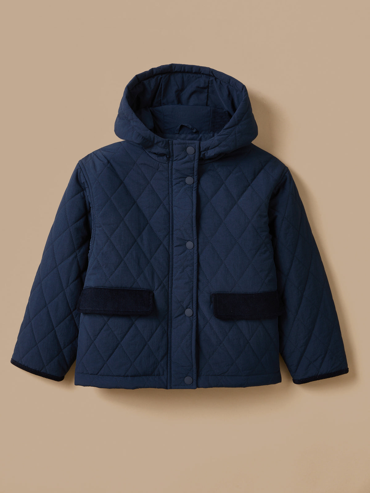 Girl's quilted jacket with high neckline