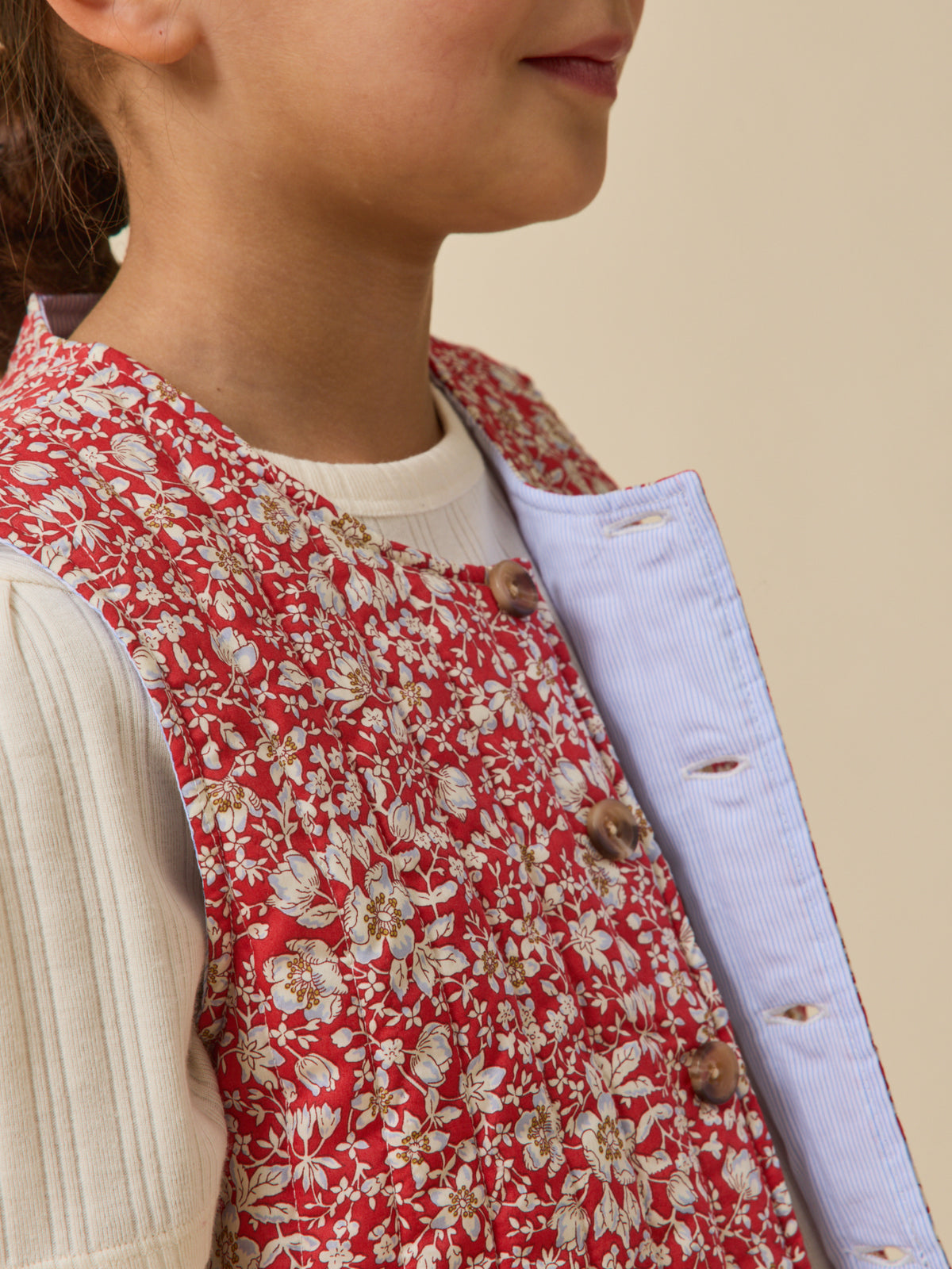 Veste sans manches matelassée Fille tissu Liberty