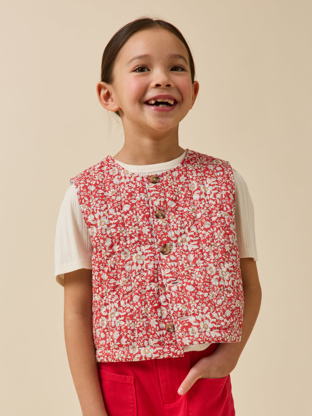 Veste sans manches matelassée Fille tissu Liberty