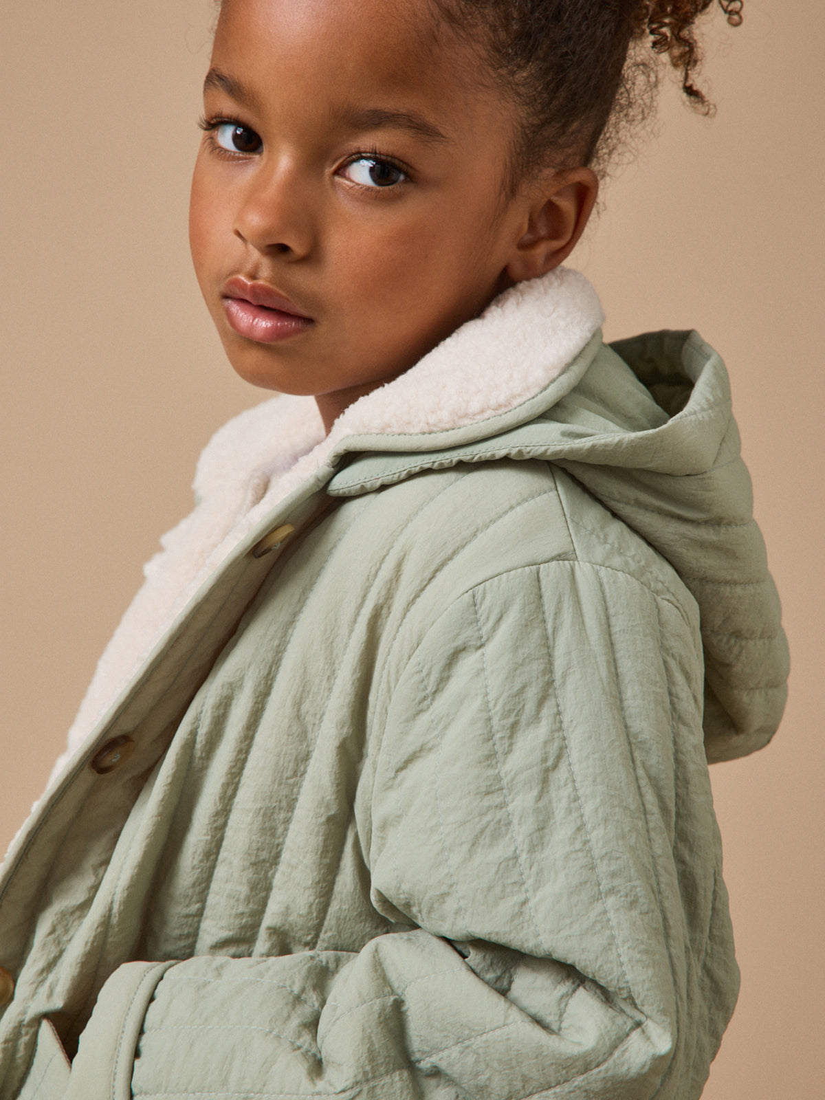 Veste matelassée col sherpa Fille