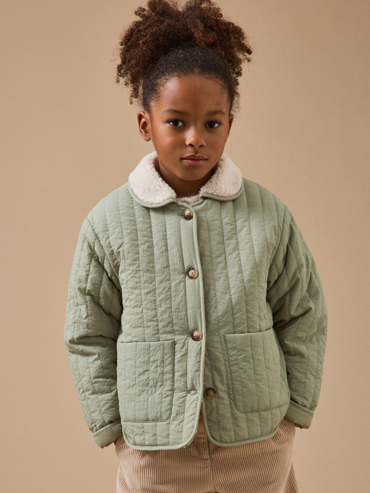 Veste matelassée col sherpa Fille