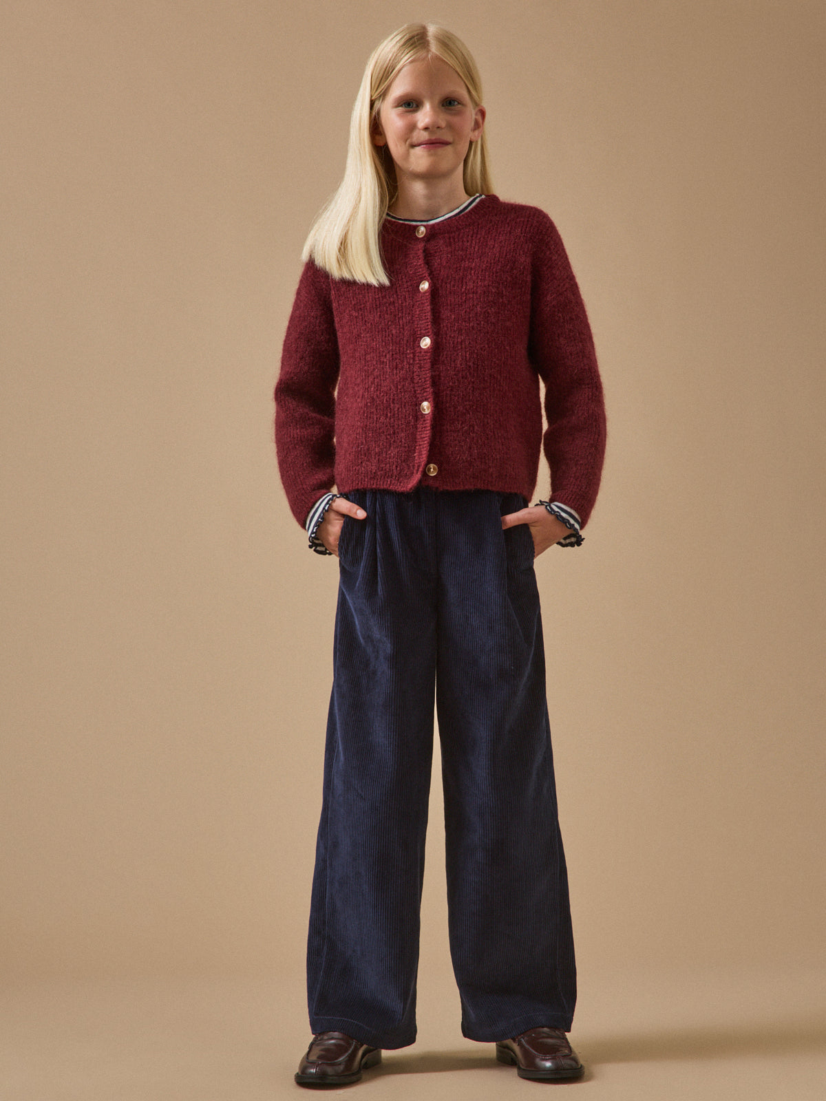 Girl's flared corduroy trousers