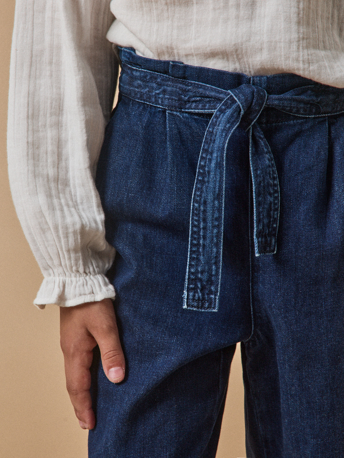 Pantalon large Fille denim light
