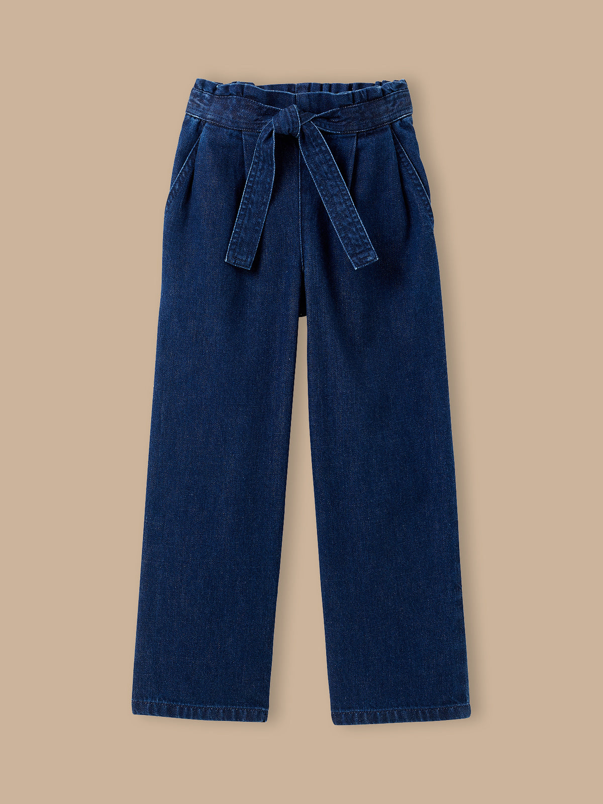 Girl's wide-leg trousers made with lightweight denim