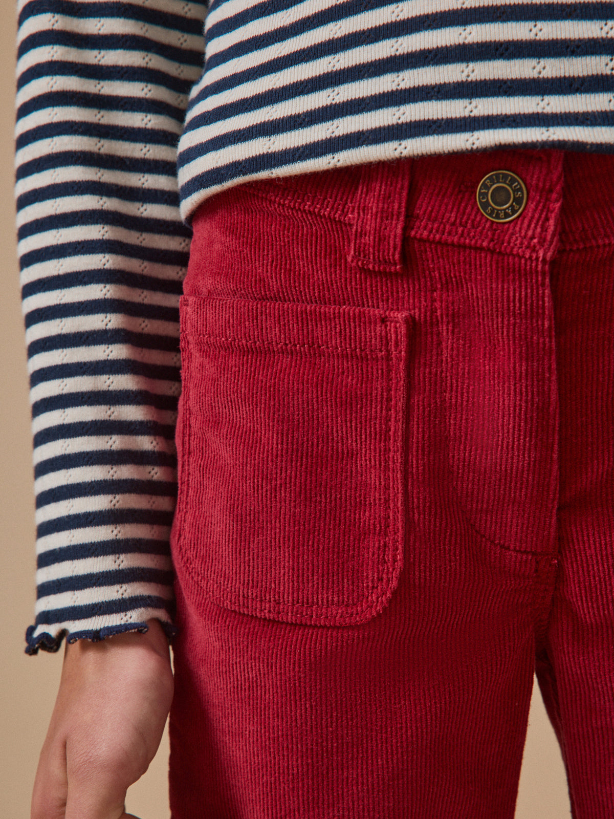 Pantalon flare Fille en velours