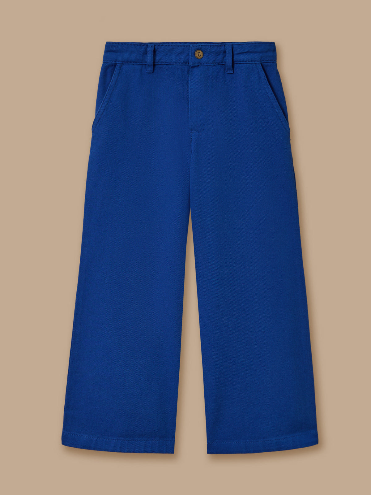 Girl's wide-leg twill trousers - The Junior Collection