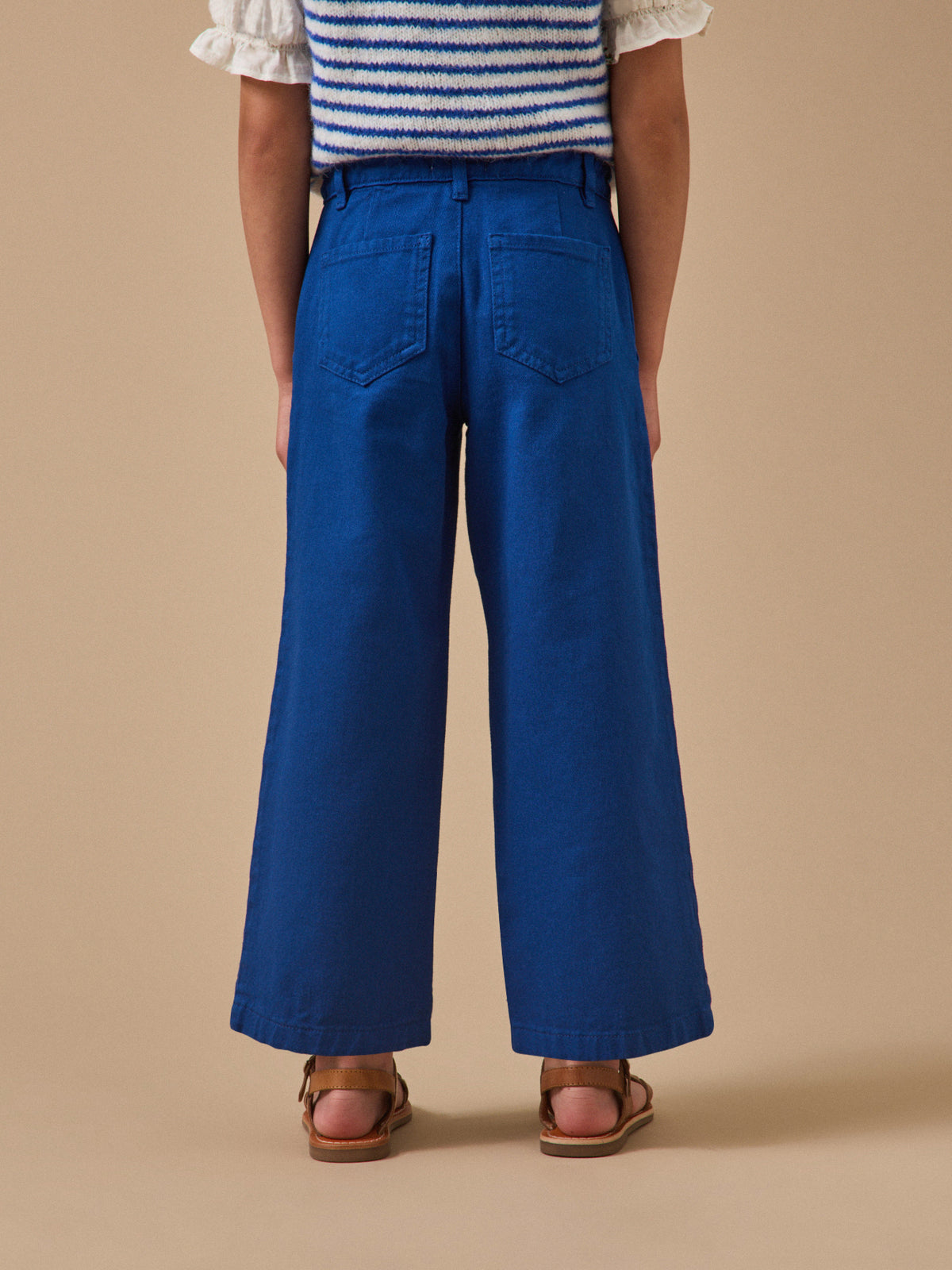 Girl's wide-leg twill trousers - The Junior Collection