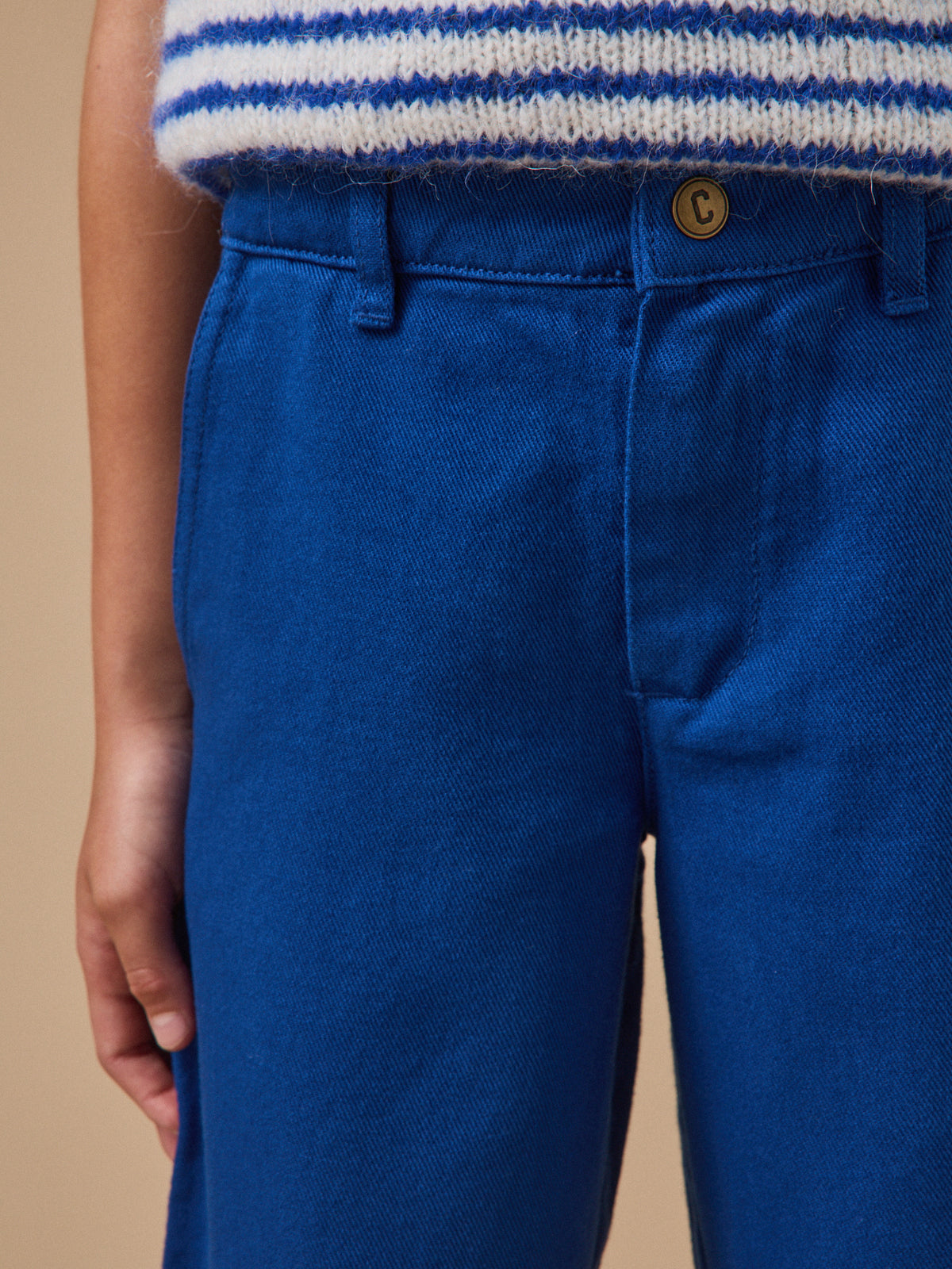 Girl's wide-leg twill trousers - The Junior Collection