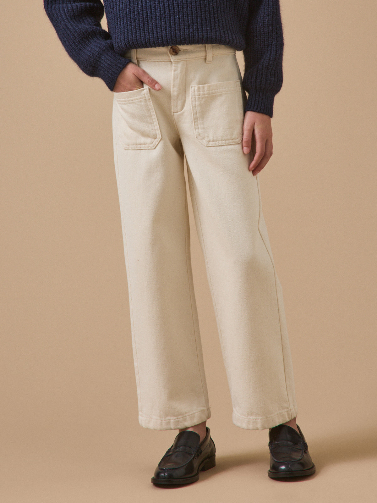 Pantalon droit Fille en denim