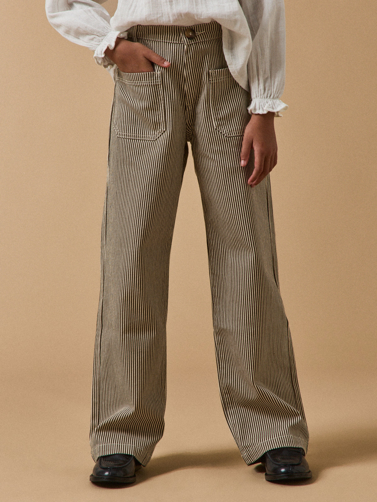 Pantalon droit rayé Fille