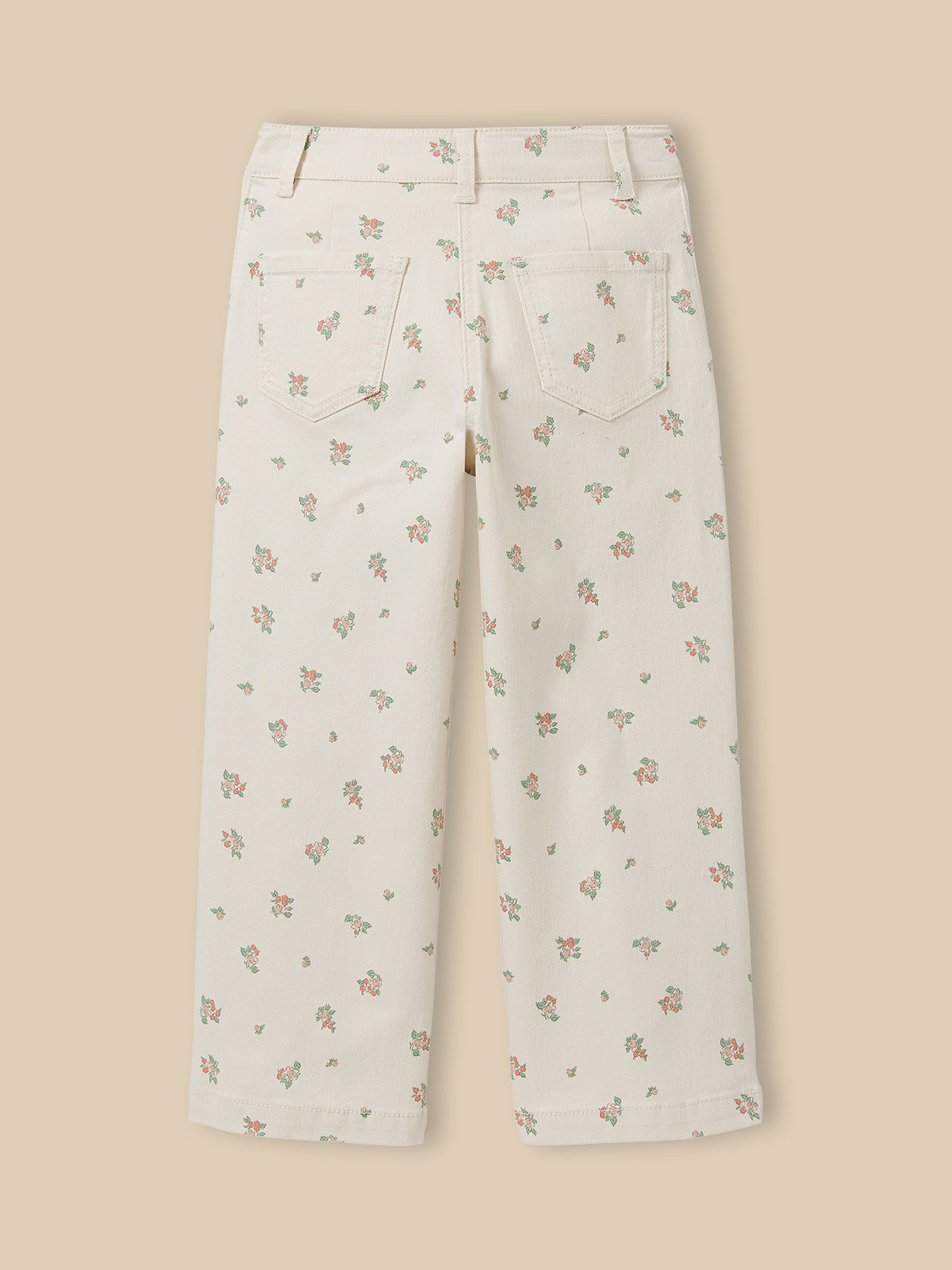 Girl's wide-leg print trousers