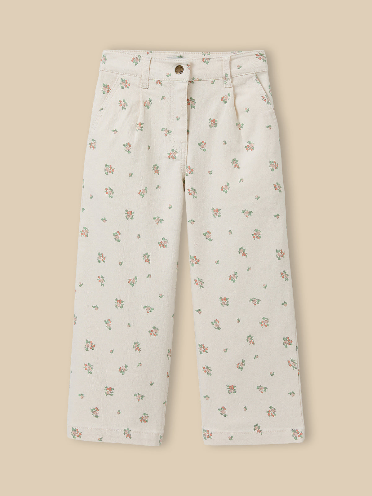 Girl's wide-leg print trousers