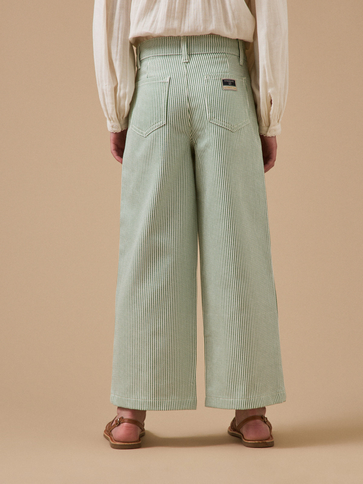 Girl's striped wide-leg trousers