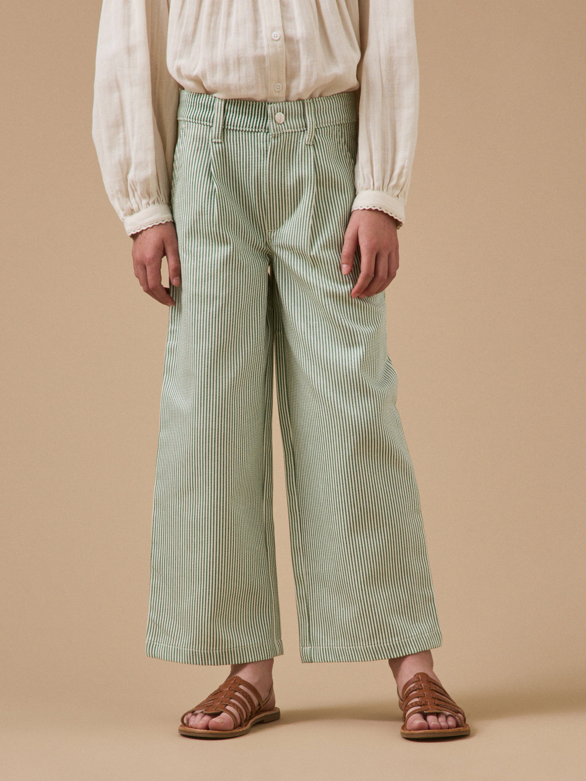 Pantalon large rayé Fille
