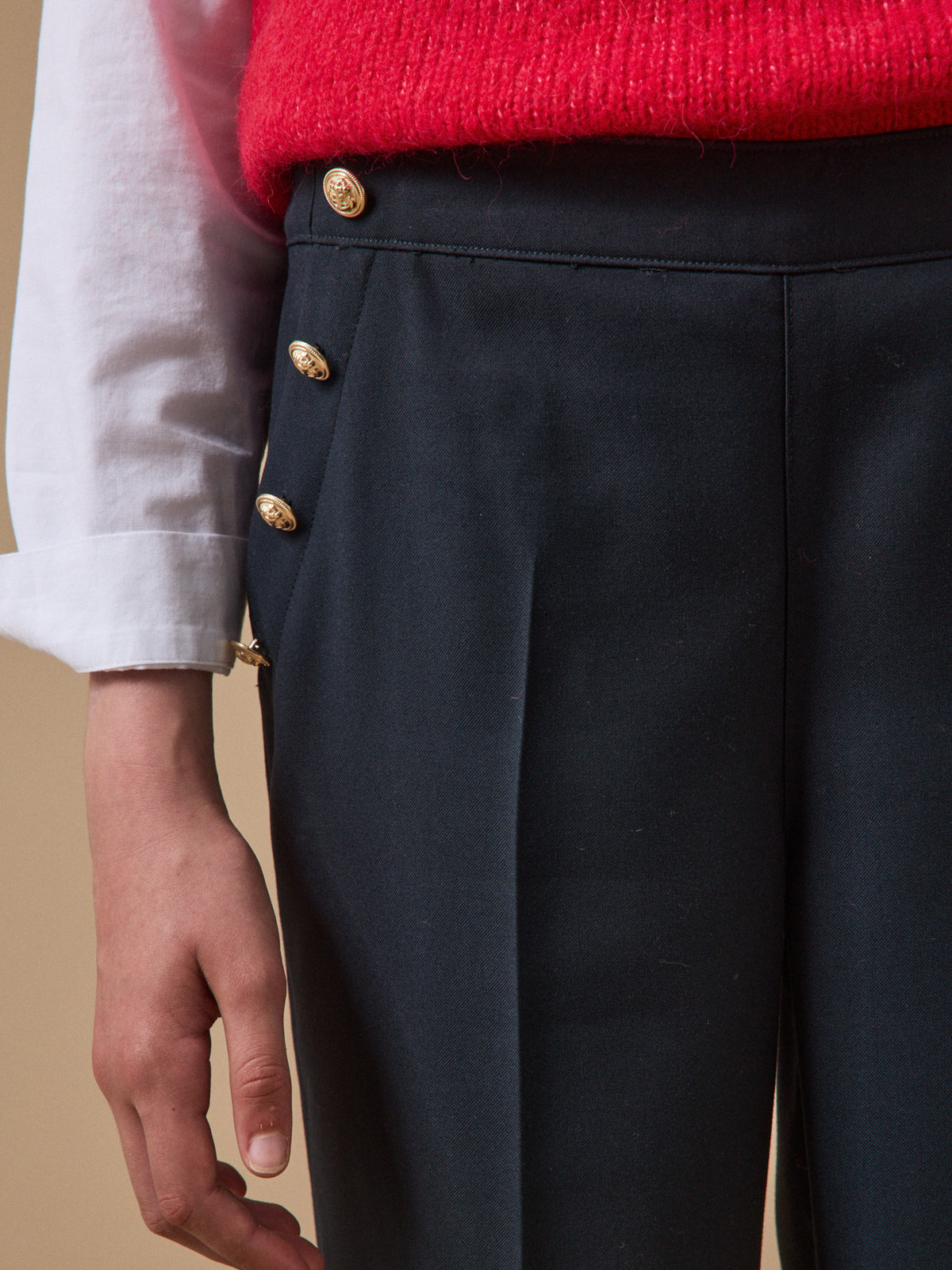 Girl's wide-leg sailor top trousers