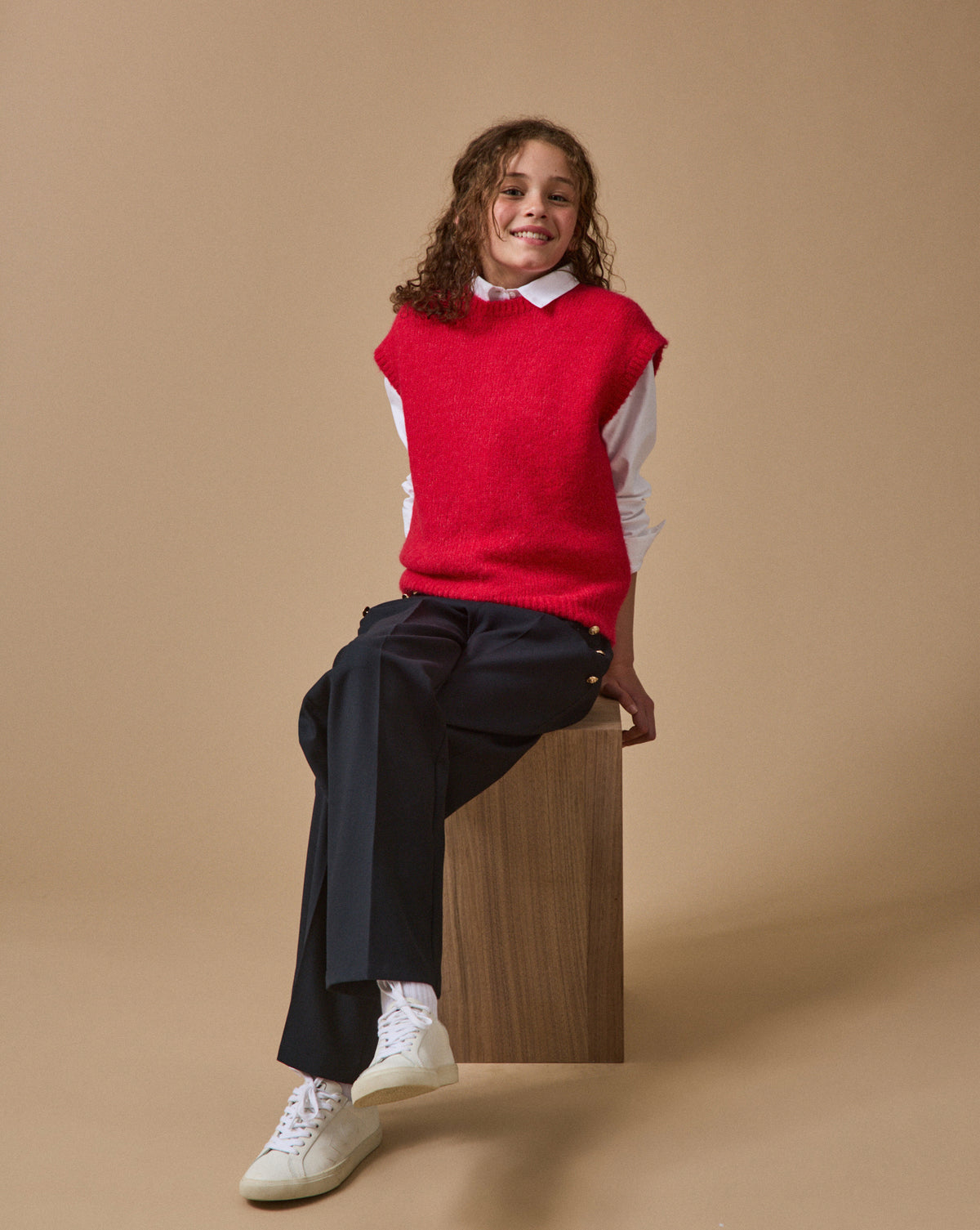 Girl's wide-leg sailor top trousers