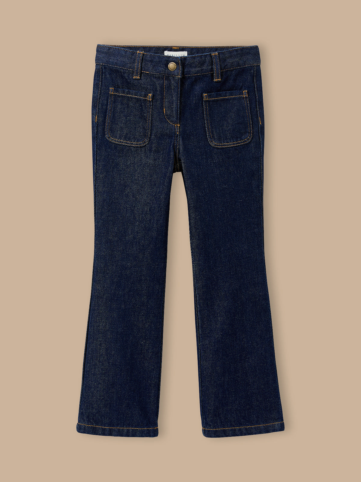 Girl's wide-leg denim trousers