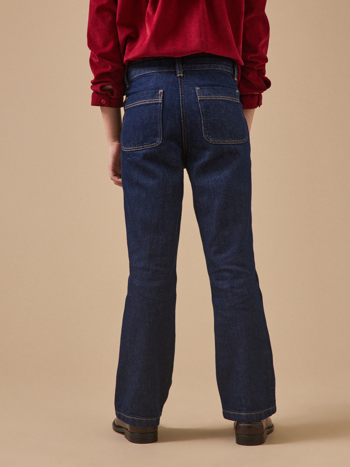 Girl's wide-leg denim trousers
