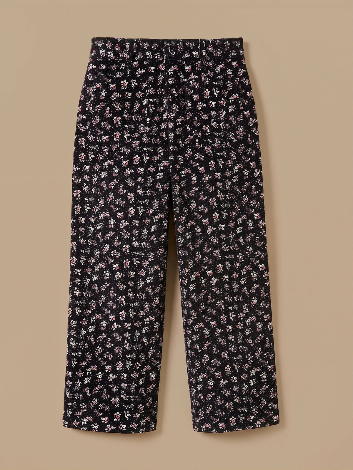 Pantalon large velours imprimé Fille