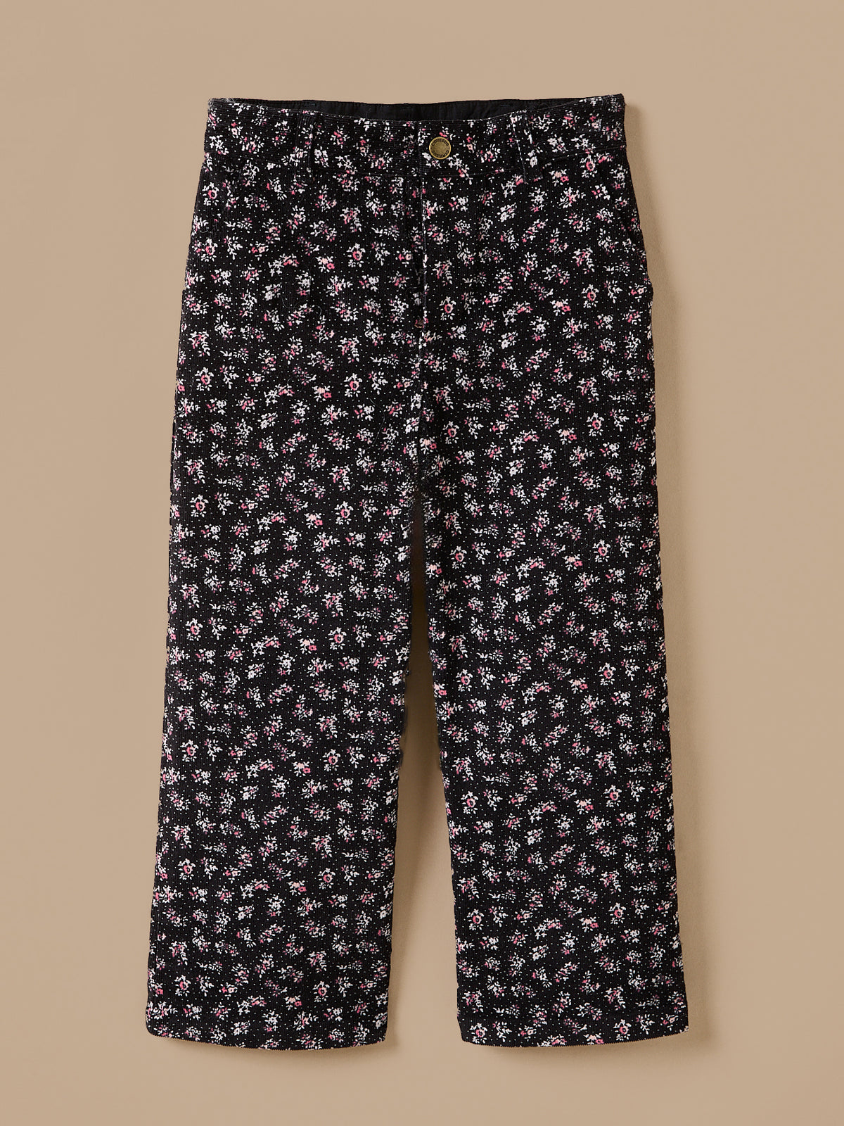 Pantalon large velours imprimé Fille