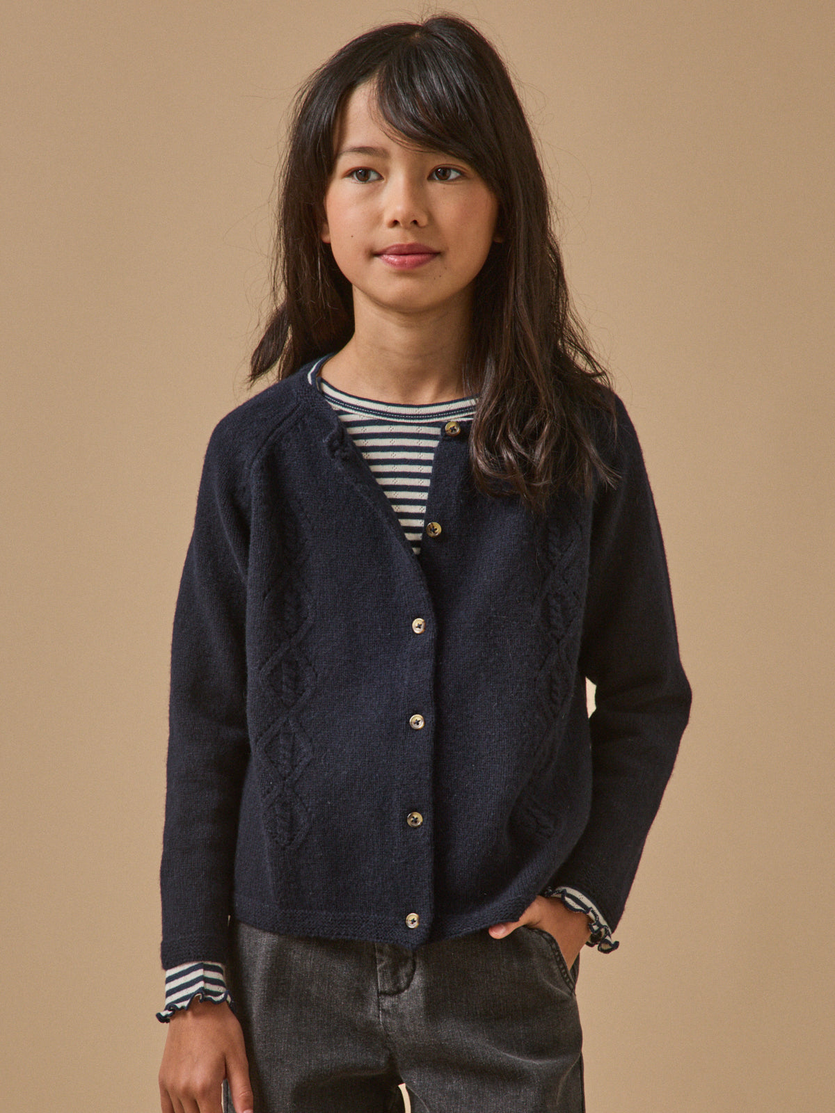 Cardigan Fille en laine mérinos