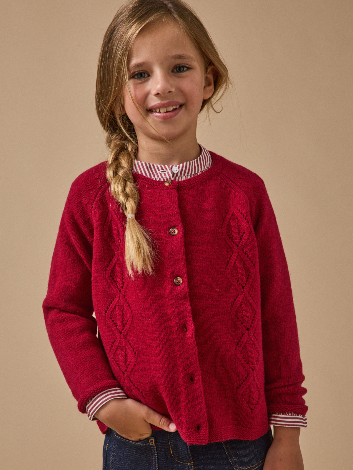 Cardigan Fille en laine mérinos