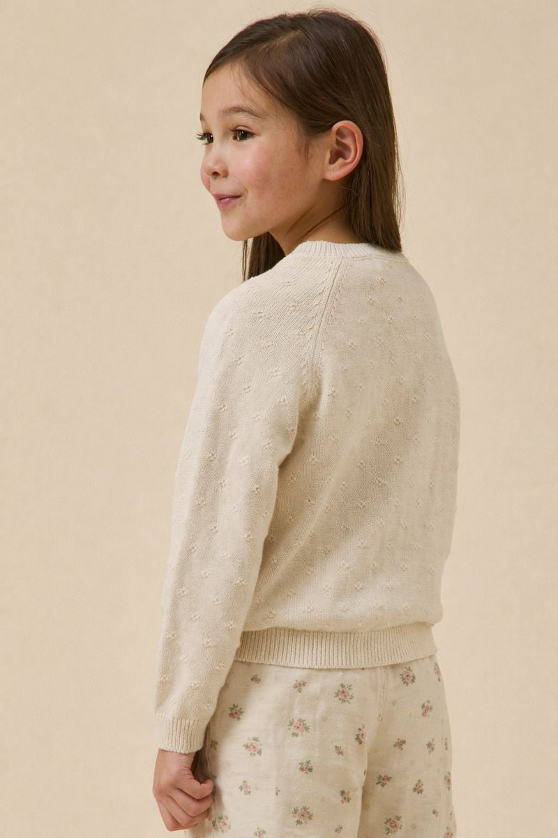 Girl's patterned knit cardigan