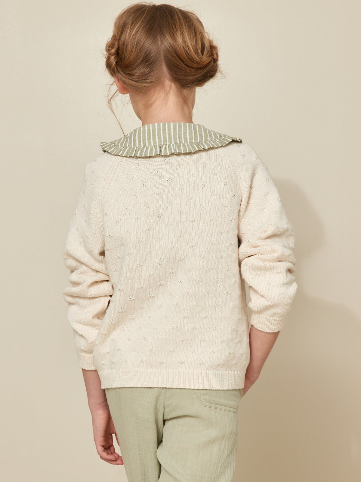 Girl's patterned knit cardigan