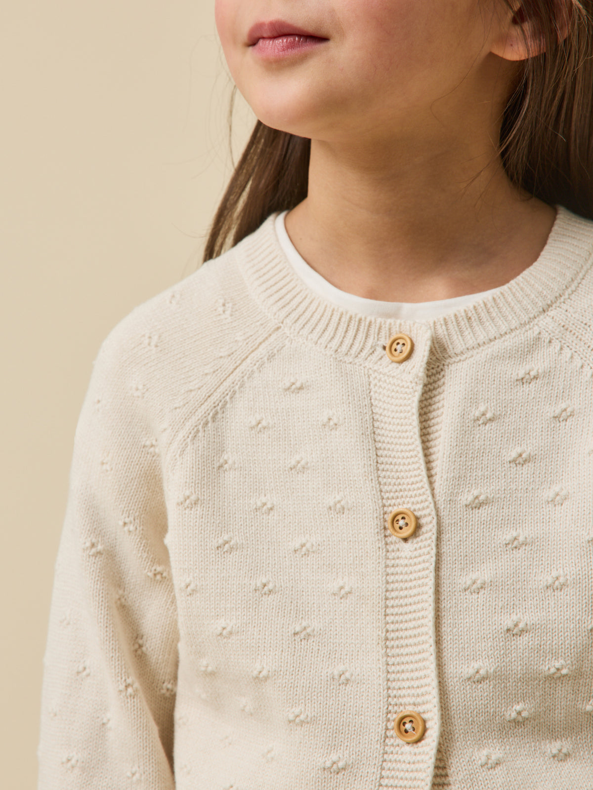 Girl's patterned knit cardigan