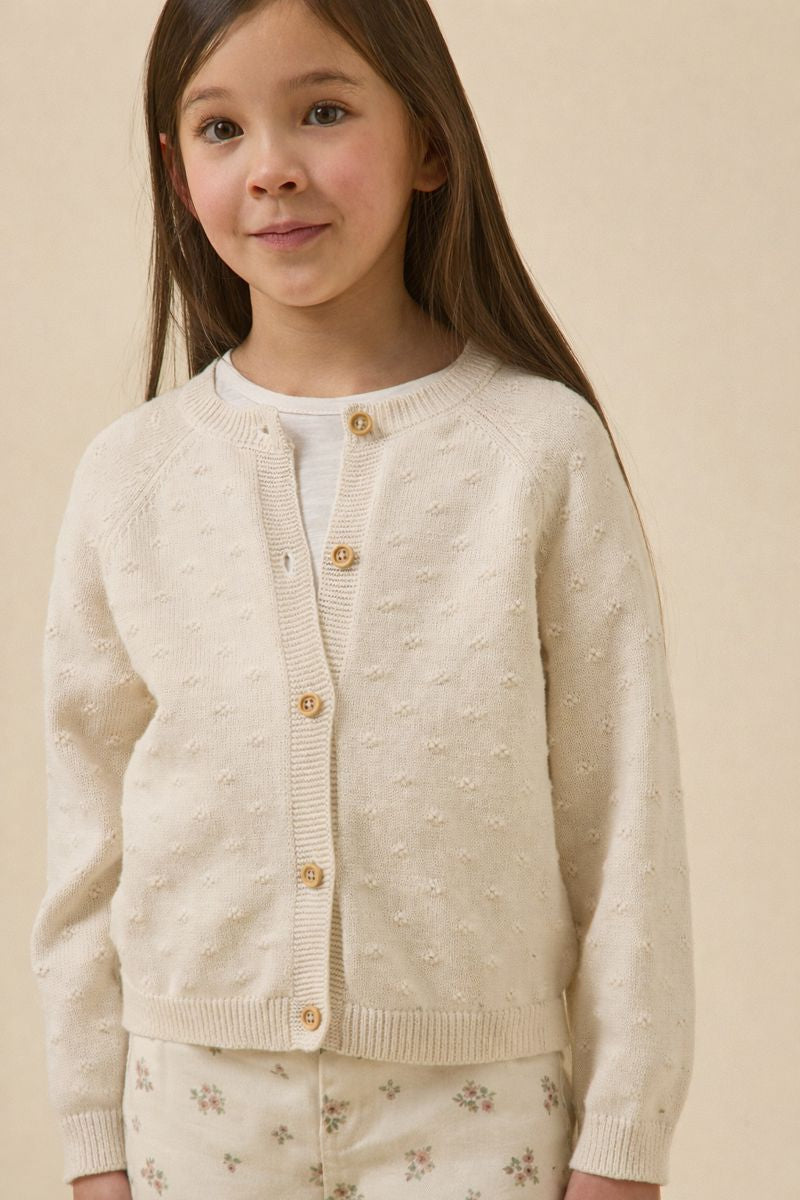 Girl's patterned knit cardigan