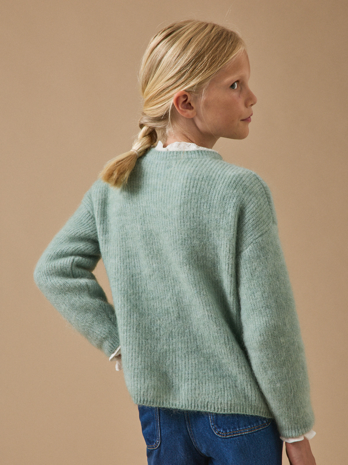 Girl's cardigan with mohair and  - The Junior Collection