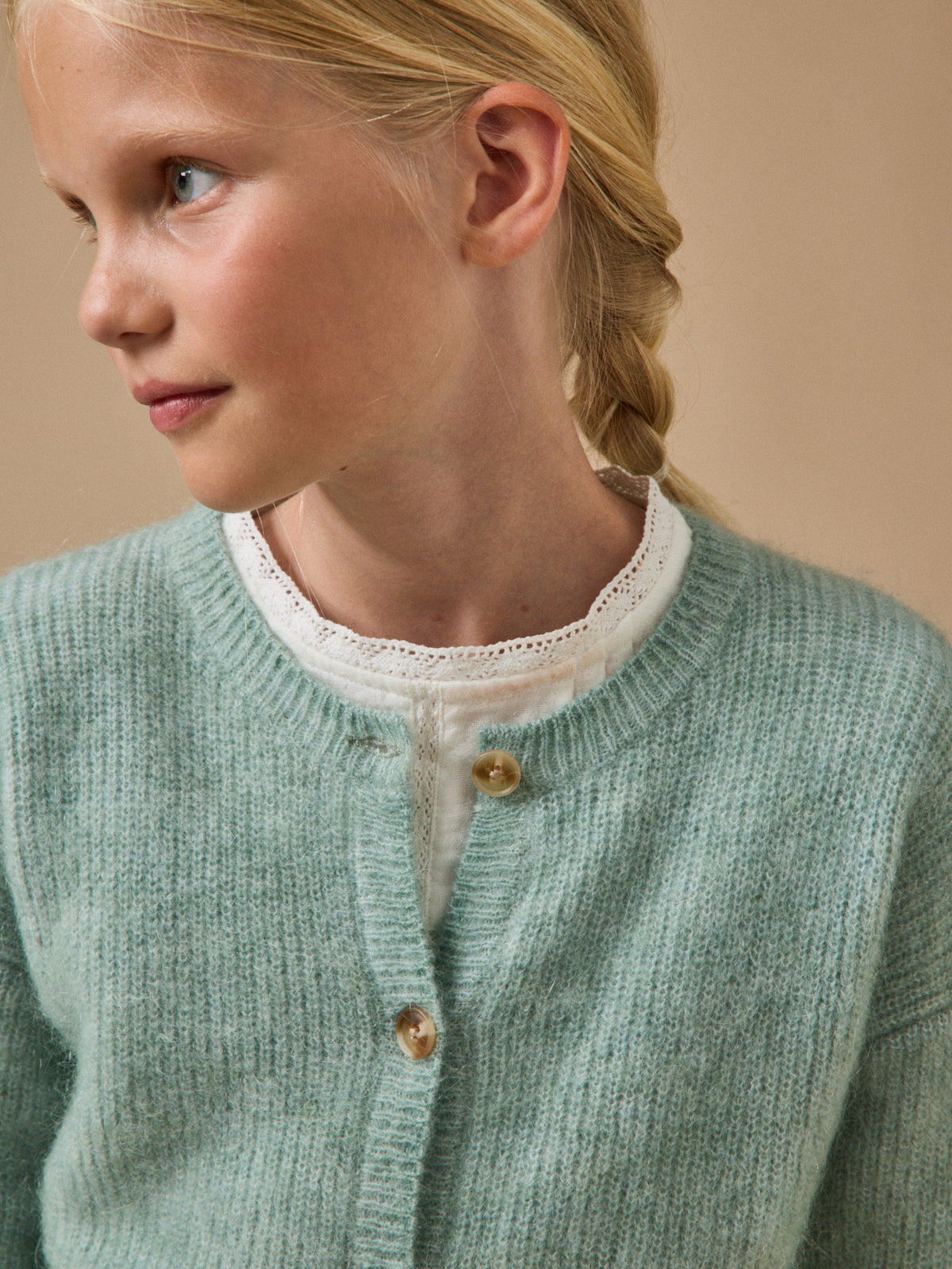 Girl's cardigan with mohair and  - The Junior Collection