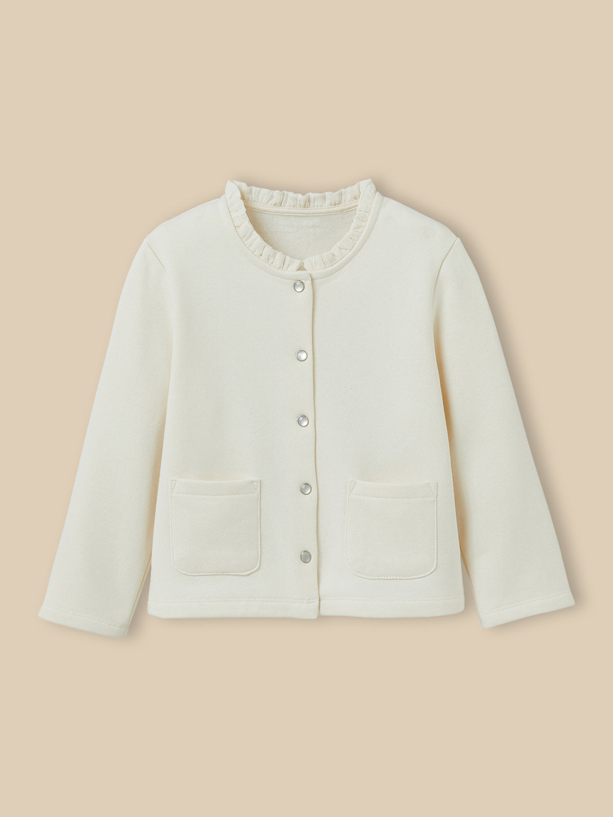 Girl's organic cotton fleece cardigan